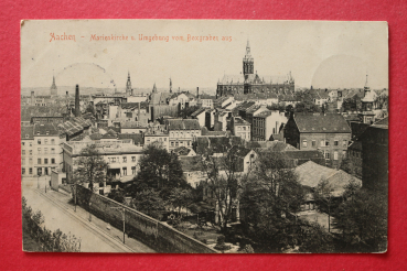 Postcard PC Aachen 1906 Marienchurch Boxgraben Town architecture NRW